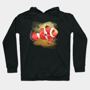 Watercolor Clownfish swimming Hoodie